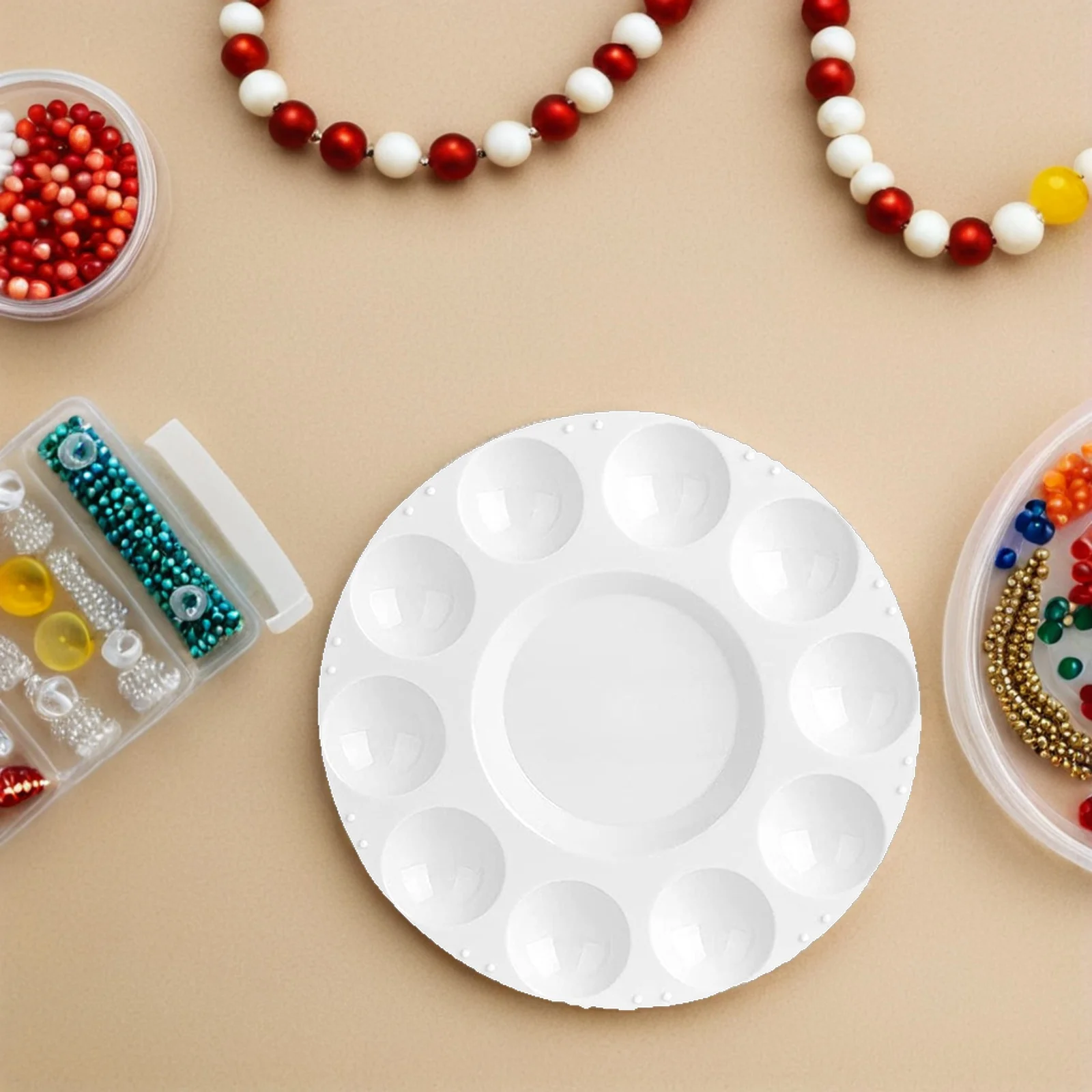 

Pigment Mixing Tray 15pcs White Plastic Artist Paint Palette 11 Wells Rectangular Painting Color Tray for Watercolor Acrylic Use