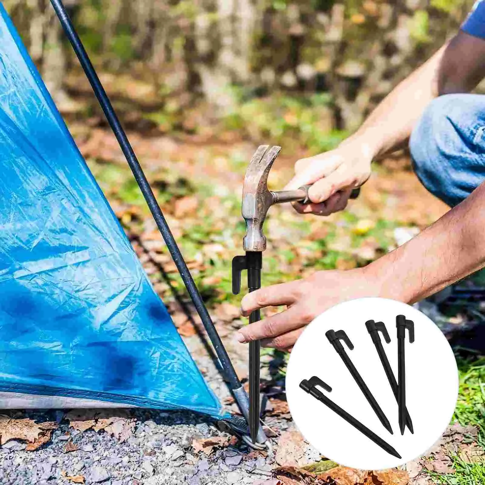 50 Pcs Plastic Nails Camping Tent Peg Inflatable Tents for Sofa Fixing Accessory Ground Outdoor