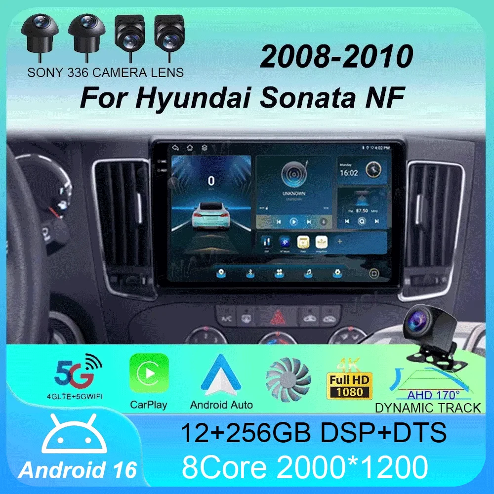 

Android 16 Car Radio Carplay Auto For Hyundai Sonata NF 2008-2010 2 Din Multimedia Video Player Navigation GPS 2Din DVD Stereo
