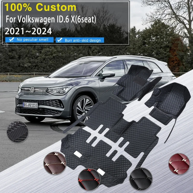 

Fit For VW ID.6X Volkswagen ID.6X ID 6 X 2021 2022 2023 2024 6seat Car Floor Mats Dirt-resistant Pad Foot Carpet Car Accessories