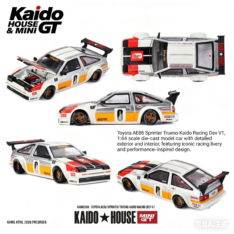 

Kaido HOUSE&MINIGT 1:64 Toyota AE86 Sprinter # Реалистичная литая модель автомобиля из сплава, коллекционный предмет декора для мальчиков, игрушка.