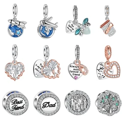 New 925 Sterling Silver Charm Fit Original Charm Airplane Love Firefly Bracelet Necklace Trinket DIY Women Jewelry Gift