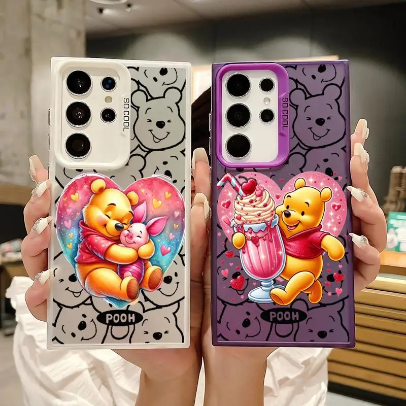 Disney Cute Winnie The Pooh phone case for Samsung Galaxy S20 S21 Note20 Ultra S23 FE S24Plus Protective Sleeve TPU Cover funda