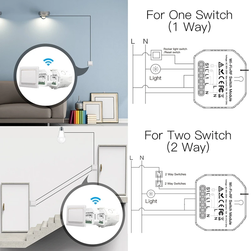 Tuya Wifi DIY Switch unterstützt 10A Smart Home Automation Modul funktioniert mit Alexa Google Home