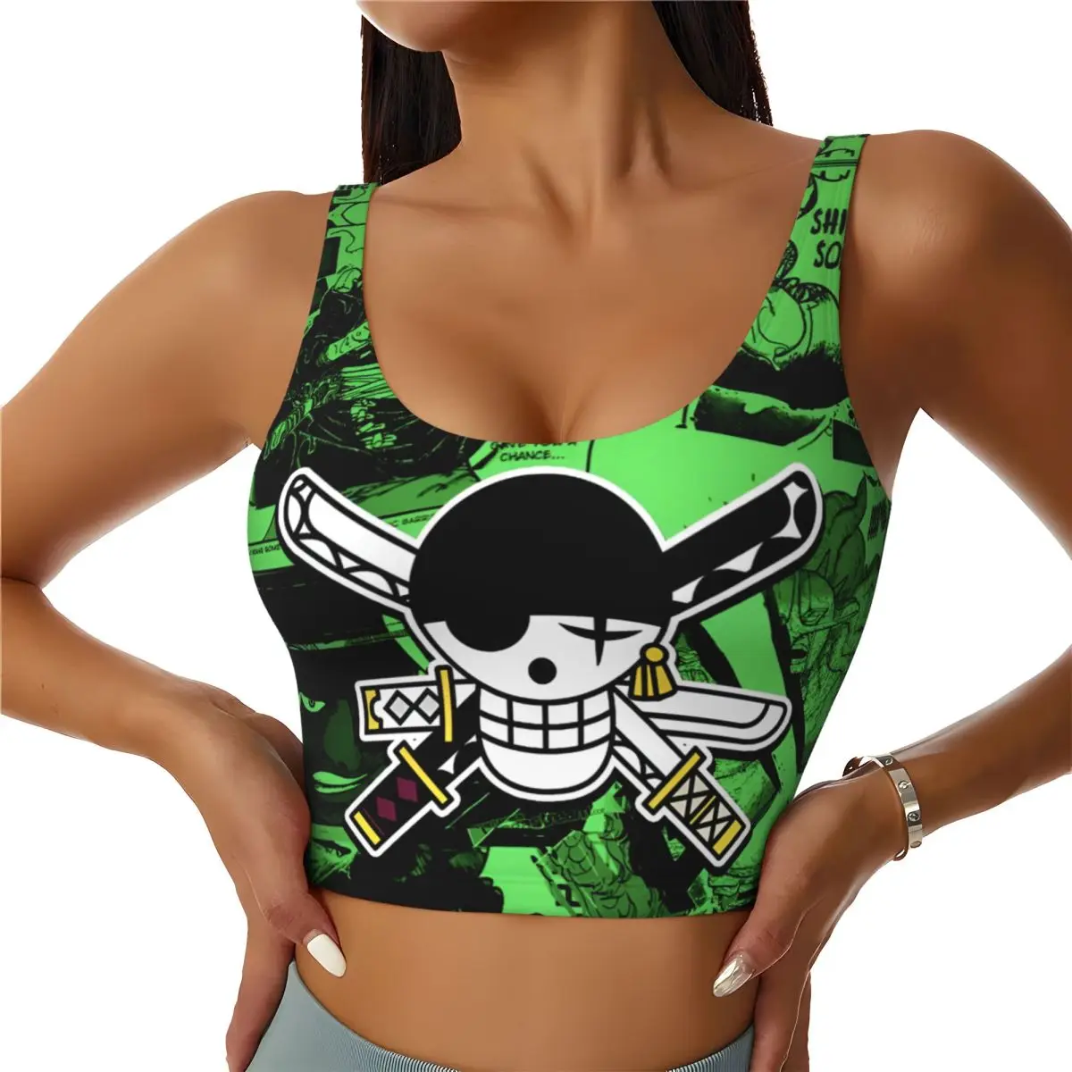 

Женские спортивные топы-бра для йоги и тренировок Custom Roronoa Zoro, цельные, без рукавов