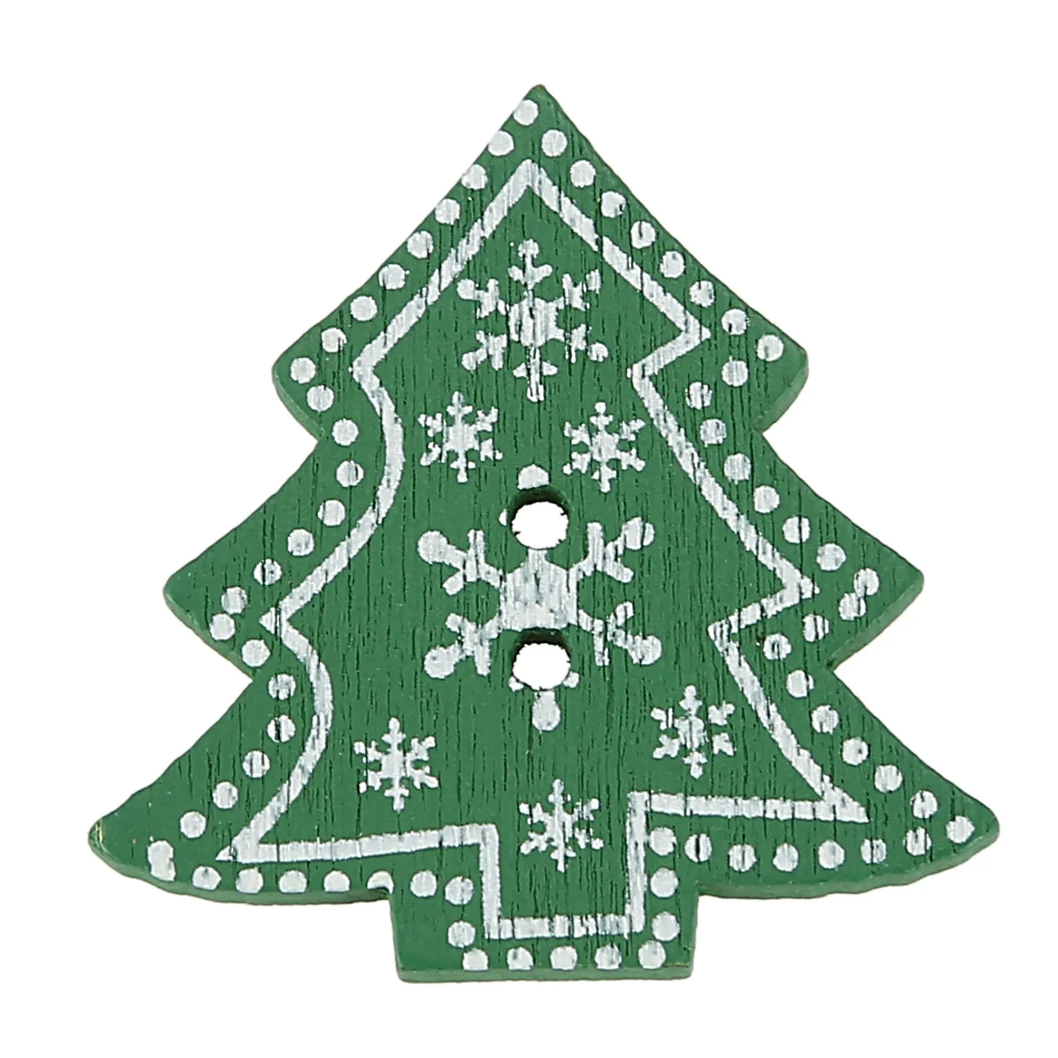 25pcs Christmas tree Shape Decor Embellishment Wooden Buttons With Two Holes For Sewing Scrapbook Crafting