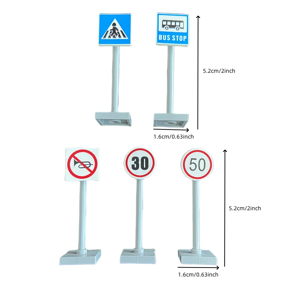 MOC – blocs de construction de route série City, jouets de bricolage, plaque de base de groupe de ville, vue sur la rue, panneau de route d'autoroute, petites particules
