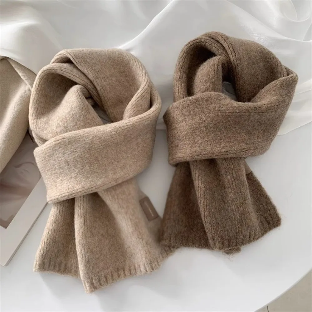 

New Windproof Neck Warmer Coldproof Warm Knitted Scarf Versatile Knitted Scarves Bib Skiing