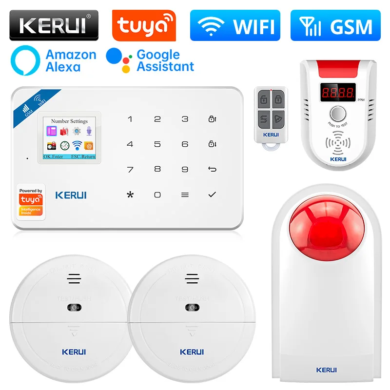 

KERUI W181 WIFI GSM Home Security Tuya Smart Alarm System APP Control Wireless Door Sensor PIR Motion Detector Burglar Alarm Kit