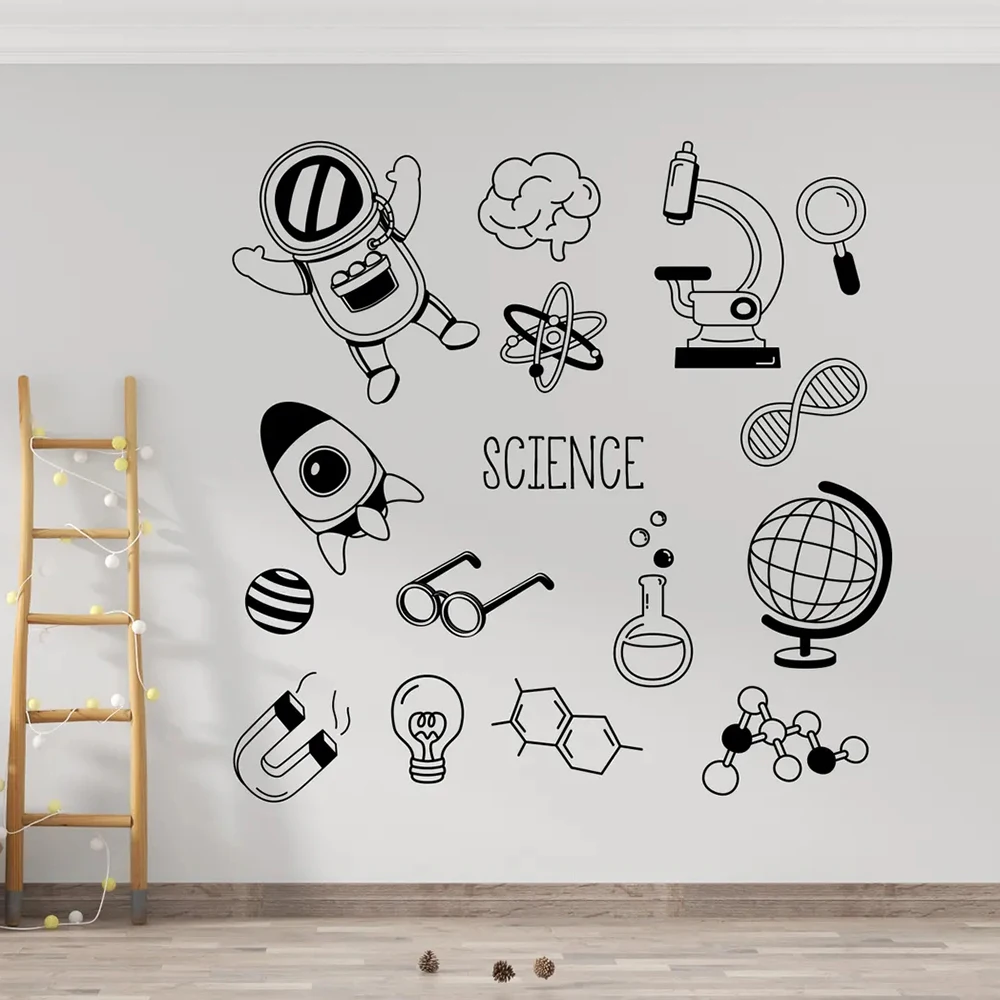 Science Decal Science Class Wall Decal Chemistry Physics Biology Wall Sticker School Laboratory Decor Poster Vinyl Sticker S924