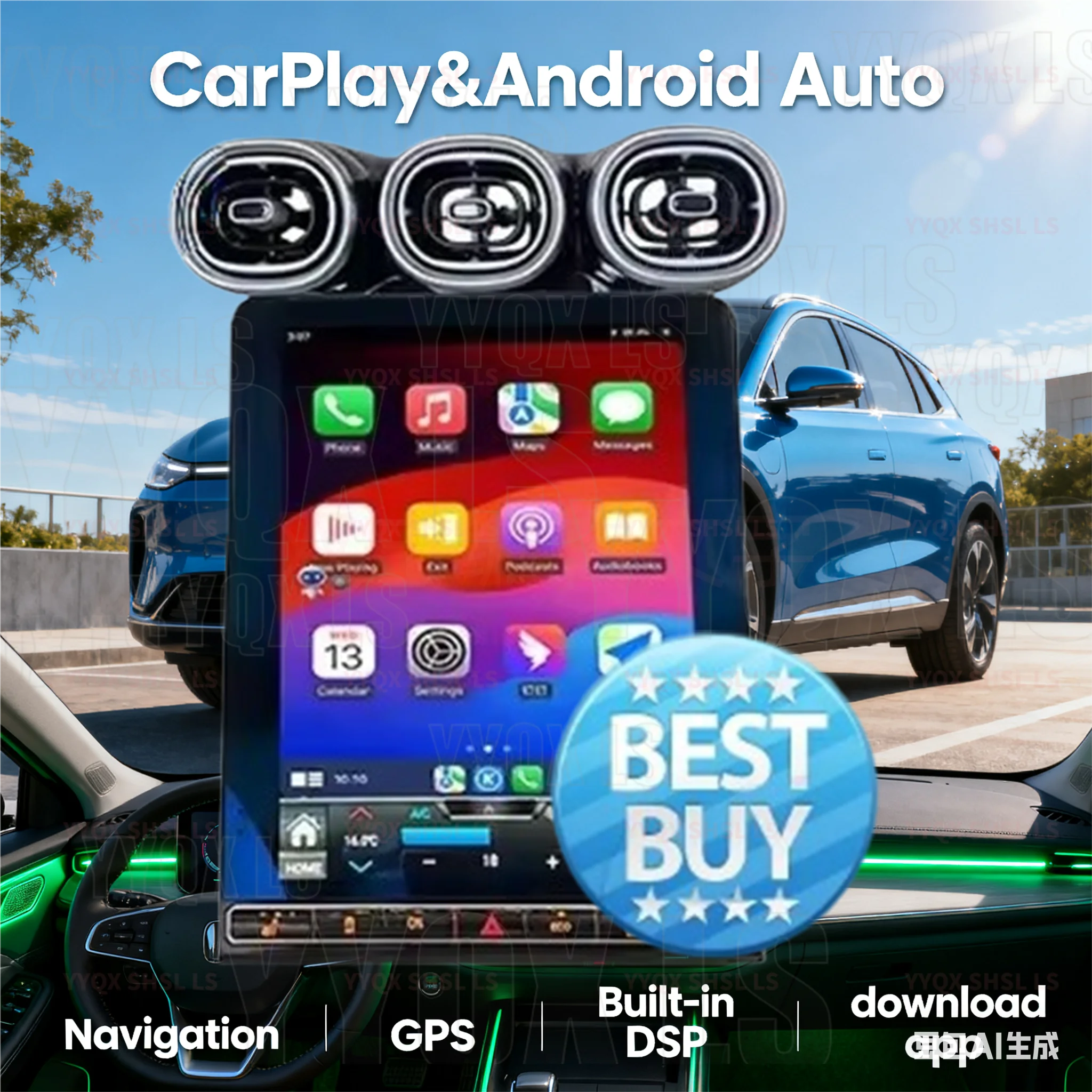 

For Mercedes Benz GLC C 2015-2022 Android Auto GPS Navigation Stereo Car Radio Carplay Digital Cluster Tape Recorder Headunit