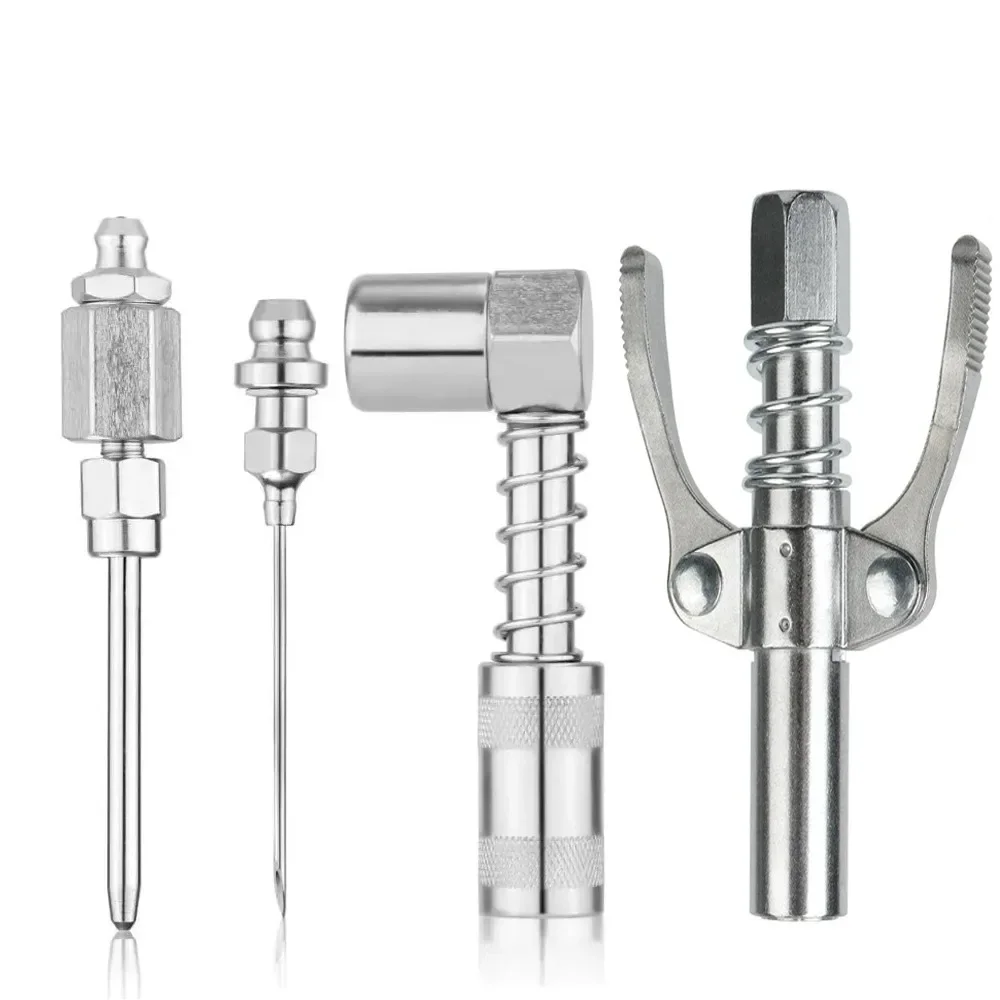 Ensemble de raccords de coupleur de graisse, ensemble de lubrification, injecteurs d'aiguille de graisse coudés, coupleur de pistolet à graisse pour usage mécanique 4 pièces