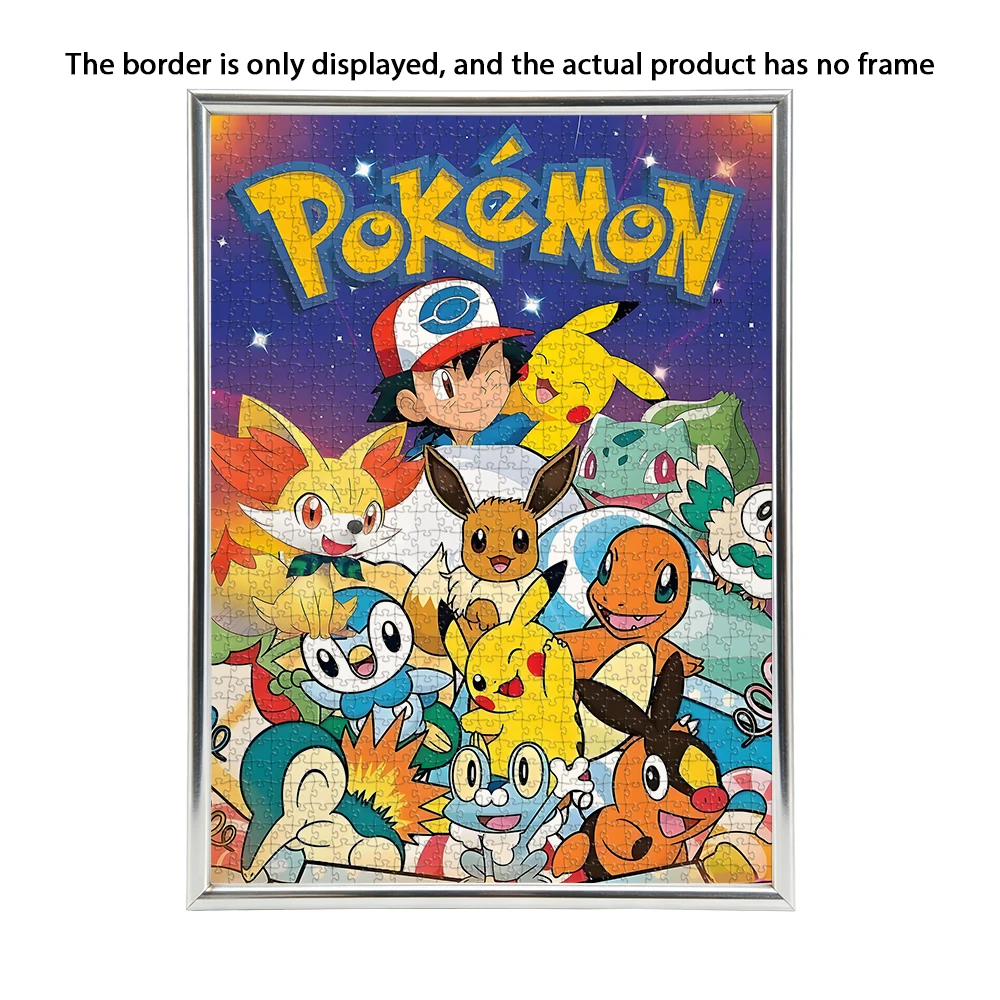 Pokemon Theme Wooden Puzzle Game -108/200/300/500/1000 Pieces Optional, Assembly Fun, Room Decoration