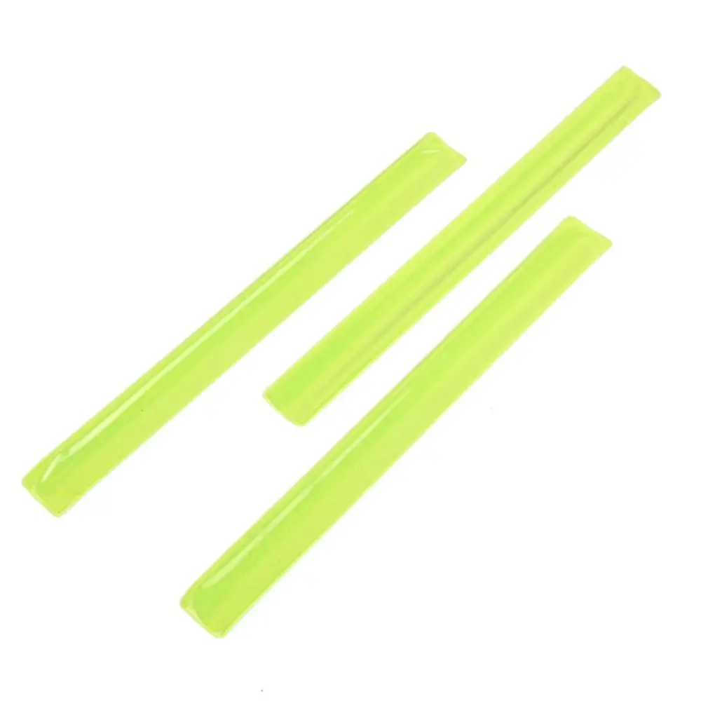 20 pçs aviso reflexivo pulseira de segurança verde 22/30cm reflexivo snap ring visibilidade criativo reflexivo tapa pulseira