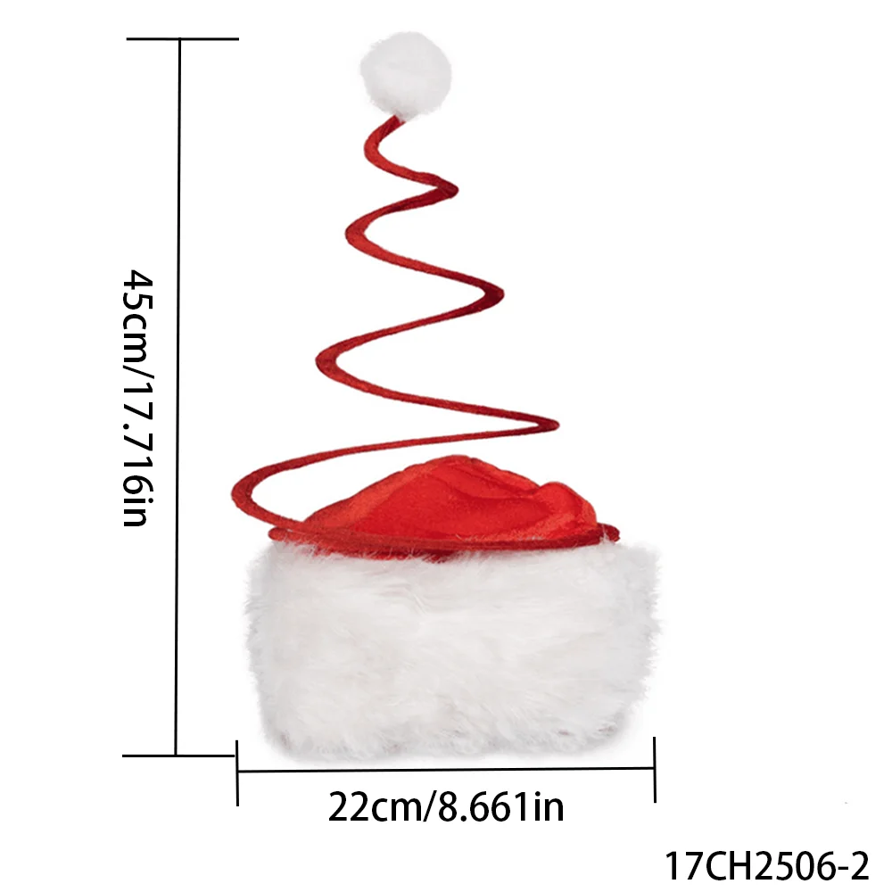 PESENAR スプリングサンタコスチュームハット - ベルベットレッド、フェイクファーのトリムとスプリング付き、調節可能なフィット感、アクセサリー