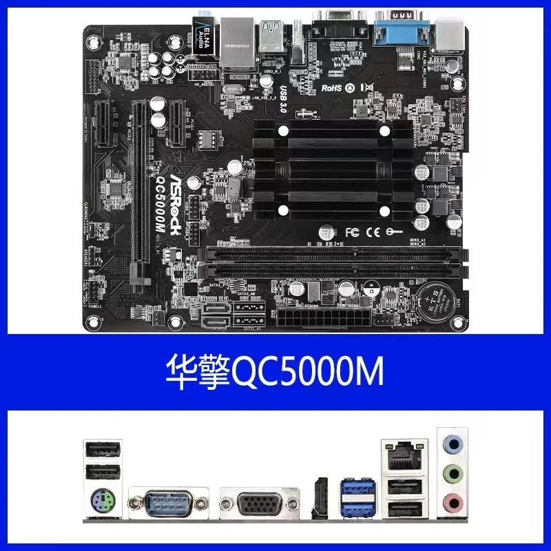 100% original test QC5000M-ITX/PH motherboard  AMD FT3 Kabini A4-5000 Quad-Core APU 2 x DDR3 16GB SATA 3 HDMI USB 3.1 Mini-ITX