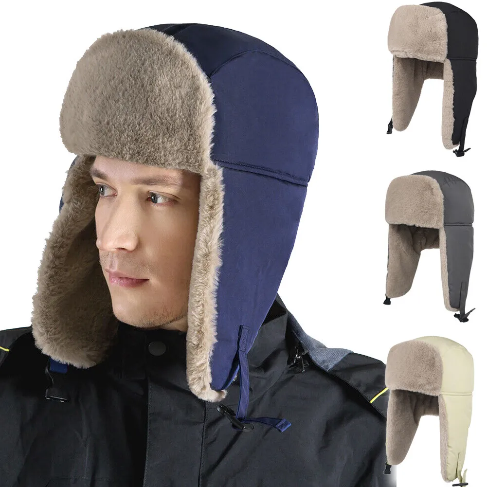 

Men Women Winter Outdoor Fur Hat Earmuffs Face Mask Fleece Windproof Snow Ski Hood Cap w/ Ear Flap