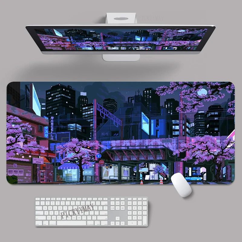 

Pixel Mouse Pads Office Mousepad Japanese Style Gamer Mouse Mat Design Keyboard Mats Desk Pad Mousepads XXL 90x40cm For Computer