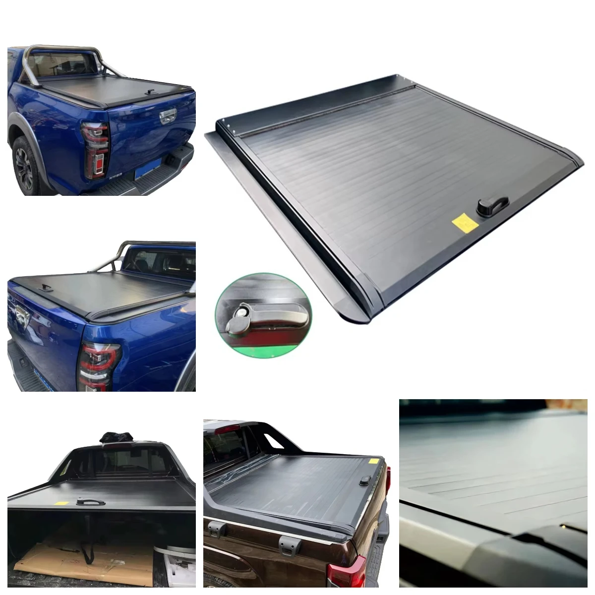 High Quality Manual Operated Aluminum Tonneau Cover for  Ranger Navara Pickup Truck Bed Retractable Roller Lid Waterproof