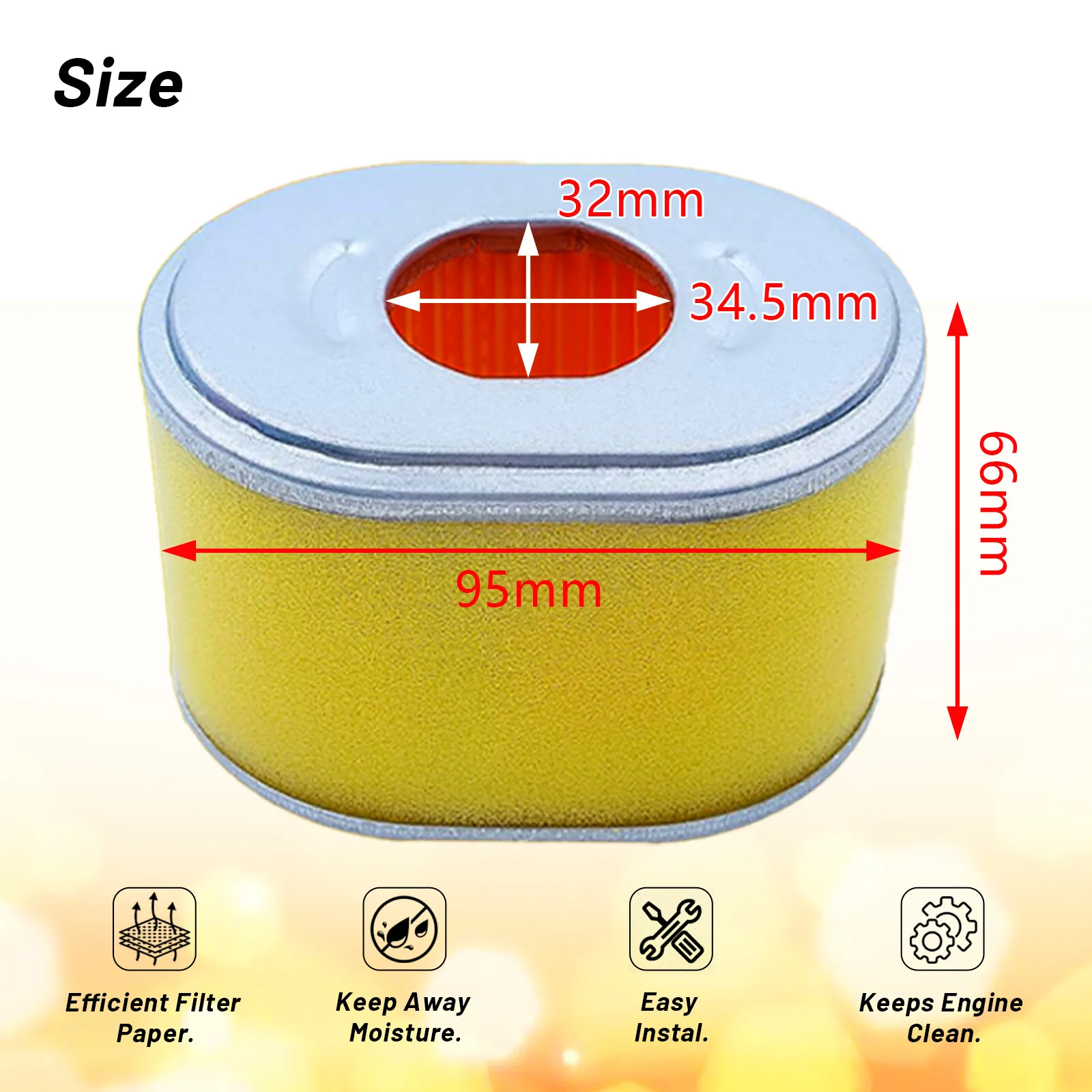 6Pcs Air Filter Fit For Honda 17210-Z4M-821 17210-ZE1-517 GX120 GX160 GX200 5.5HP 6.5HP