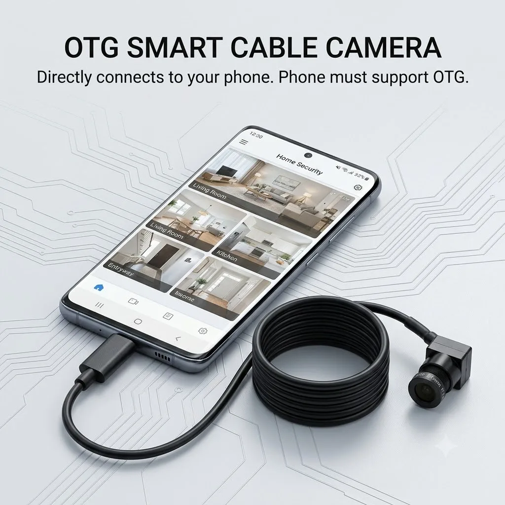 Plug Play USB Webcam 2MP 1080P Mini UVC Camera with Mic,Type C & USB,Andriod IOS, OTG Multi Focal 2.8-12mm for Laptop Desktop PC