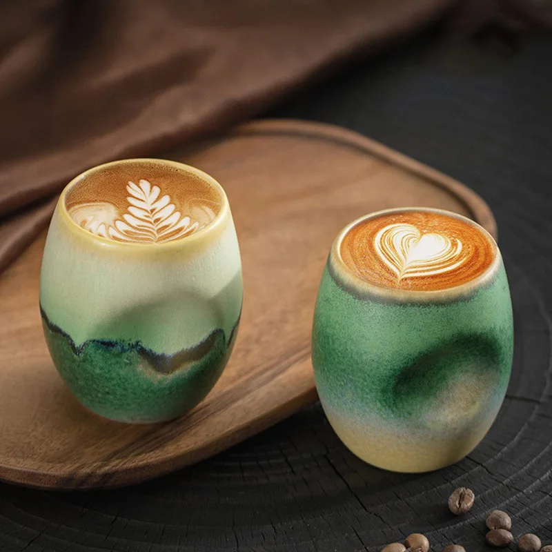 

Retro Ceramic Coffee Mugs Japanese-style Breakfast Cup Creativity Color Matching Latte Cup Afternoon Tea Drinks Drinkware 230ml