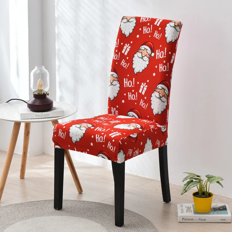 Christmas Dining Chair Cover Polyester Spandex Soft Stretch Christmas Chair Cover Christmas Dining Chair Seat Covers