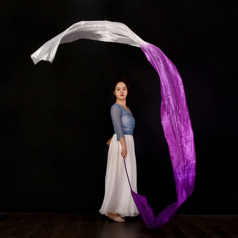 

45*400cm Women square dance Practice Imitation Silk Streamer Belly Dance Streamer Rhythmic Gymnastics Artistic Dance Ribbons