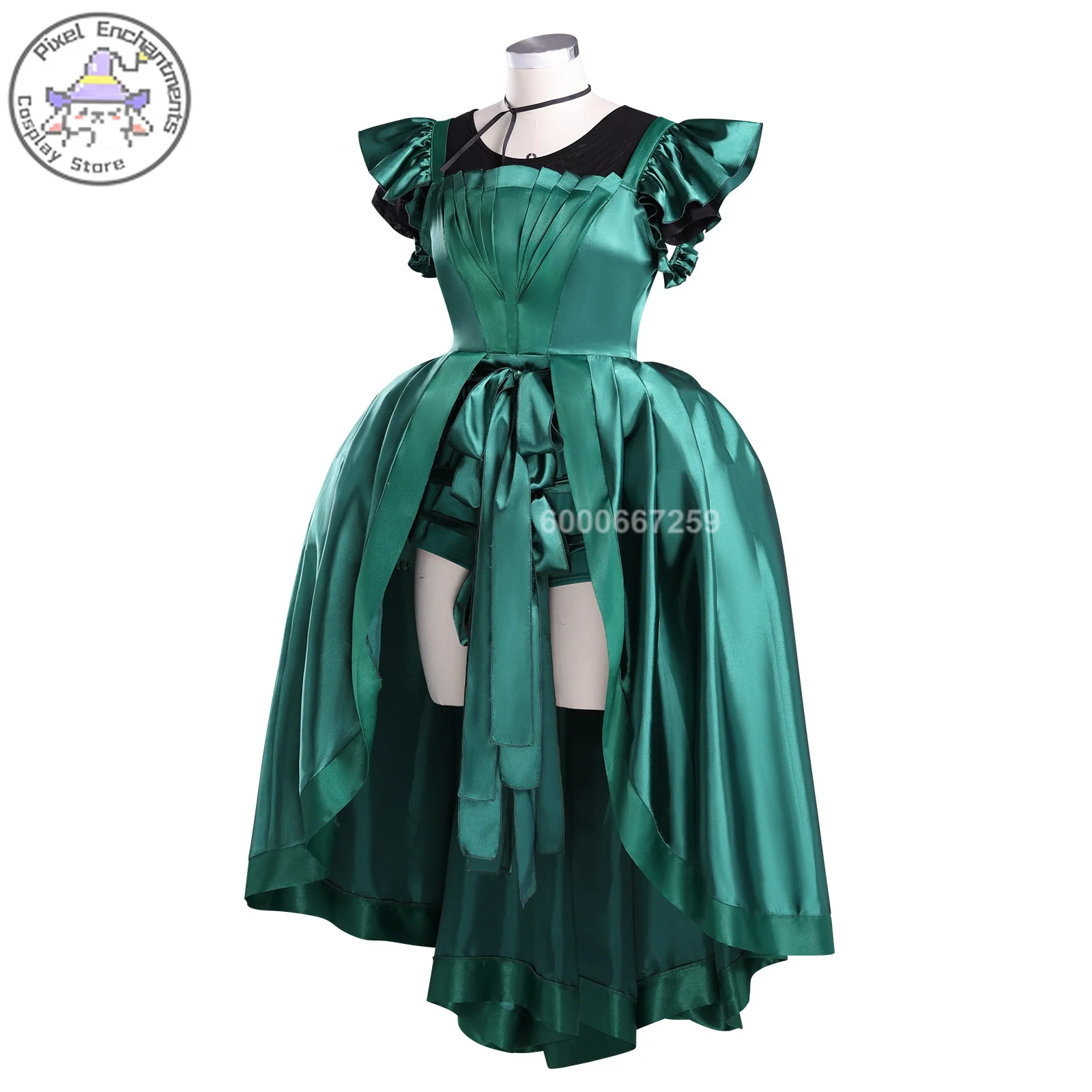 Beliebtes Film-Cosplay-Kostüm, Anime Agnes, Rollenspiel, grünes Abendkleid, komplettes Set für Frauen, Comic Con, Halloween-Party-Anzüge