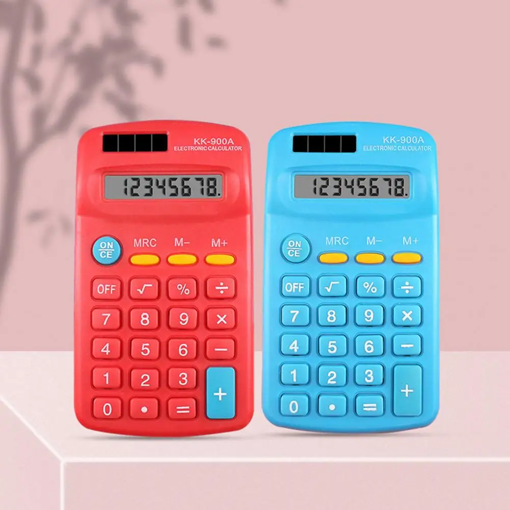 Mini calculatrice de poche à 8 chiffres, grand écran LED, gros bouton, calculatrice pour étudiants