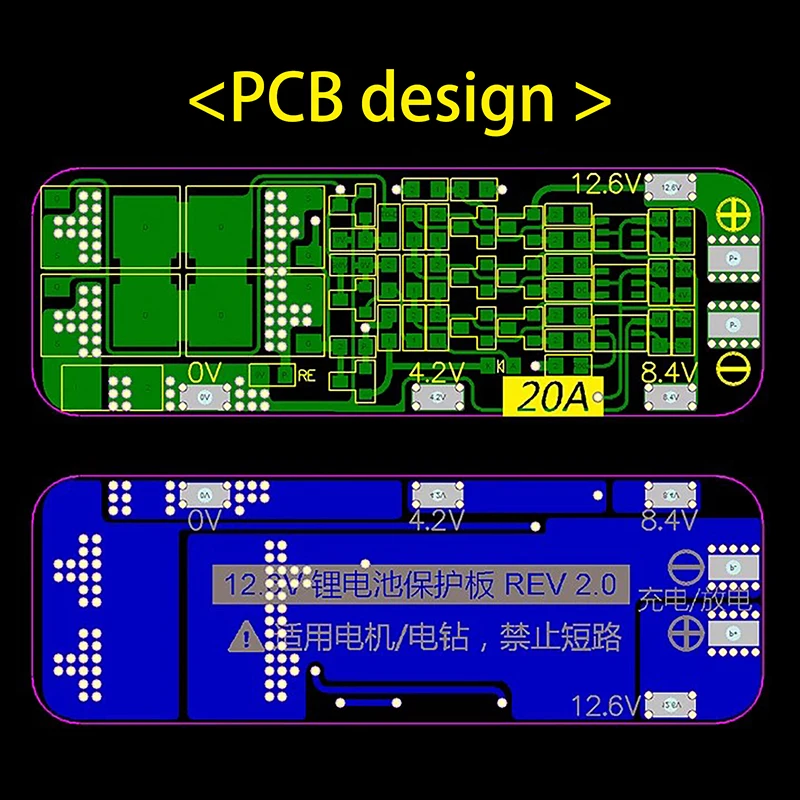 Batería de litio de iones de litio 3S 20A, cargador 18650, placa de protección PCB BMS, 11,1 V, 12V, 12,6 V, celda 59x20x3,4 MM, Módulo