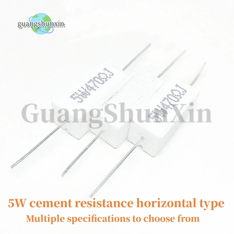 10pcs 5W 5% Cement Resistor Power Resistance 0.1 ~ 10K 0.1R 0.5R 1R 10R 100R 0.22 0.33 0.5 1 2 5 8 10 15 20 25 30 100 1K 10K ohm