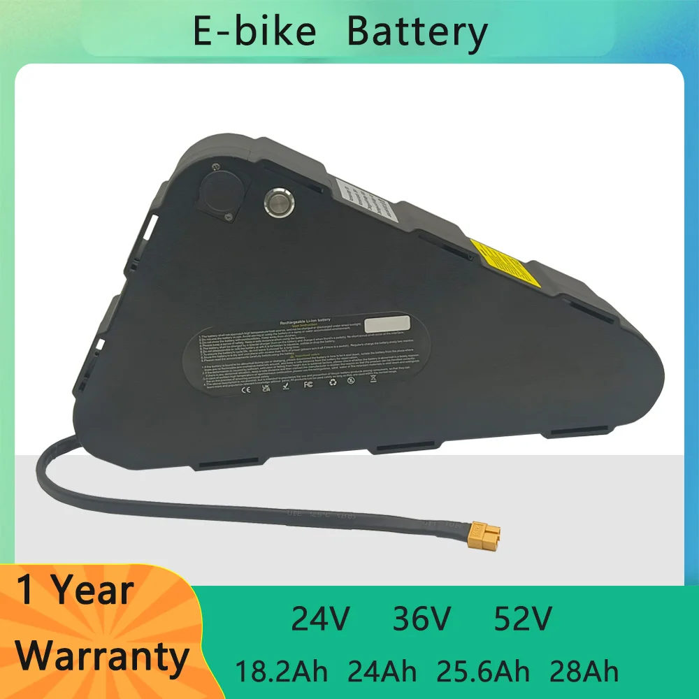 

Hard Shell Triangle Waterproof E-bike Battery pack 36V 48V 52V alta capacità, forte poten Bicycle Battery with Strapza