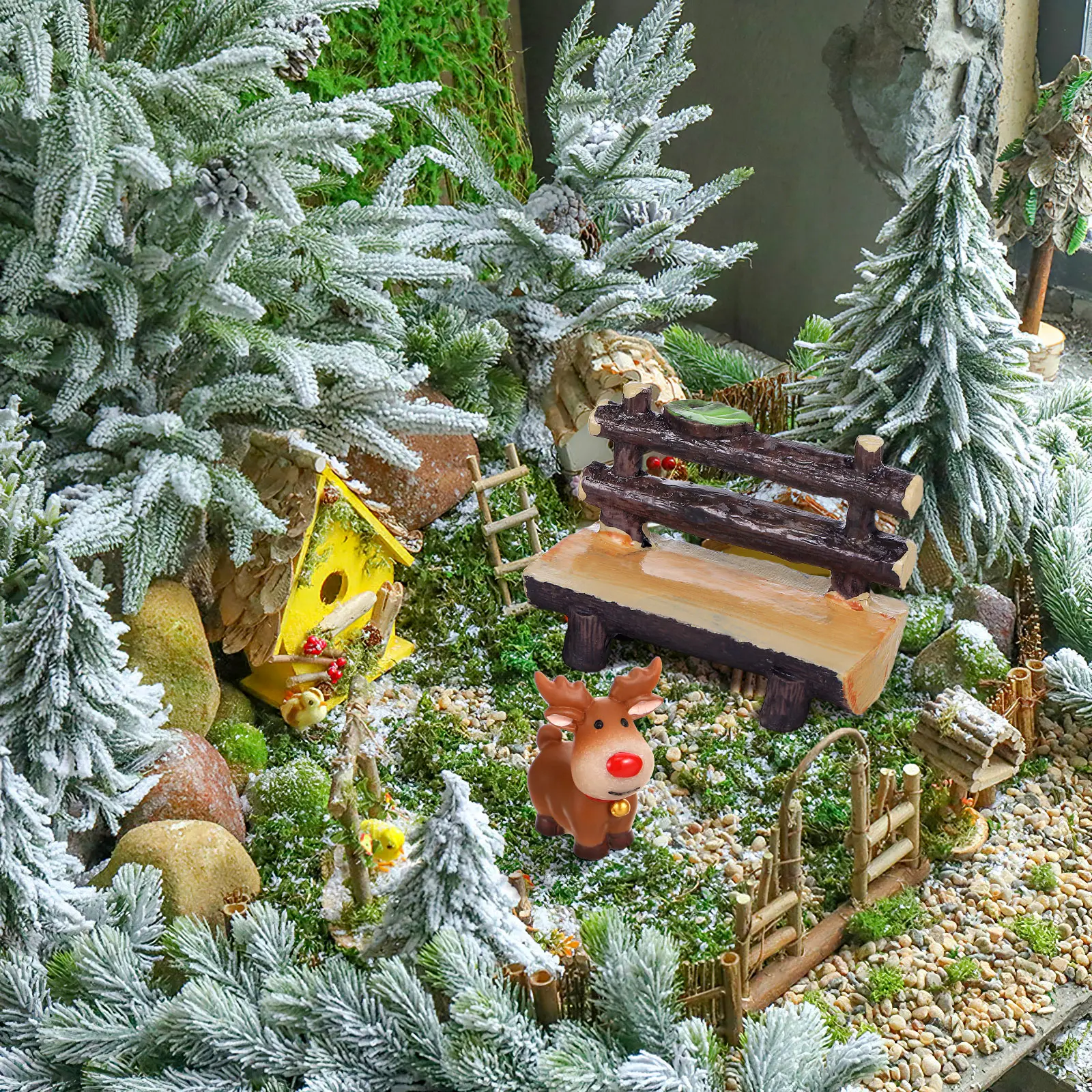

Mini Resin Bench Durable Synthetic Resin Miniature Landscape Accessory Plant Decor For Moss Succulent Garden Micro Bonsai