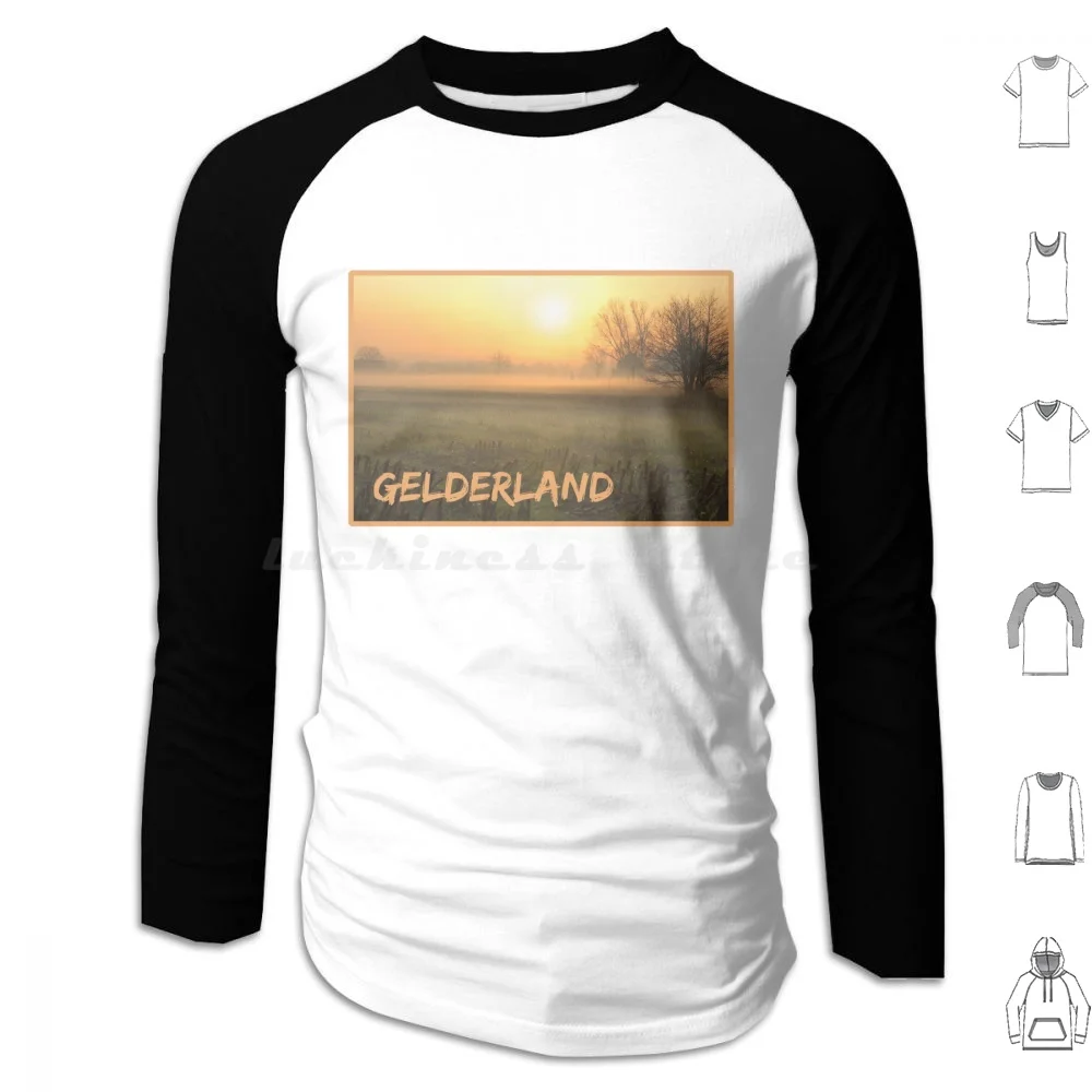 Beautiful Winter Sunset , Gelderland , Netherlands Hoodies Long Sleeve Winter Sunset Gelderland Netherlands Holland