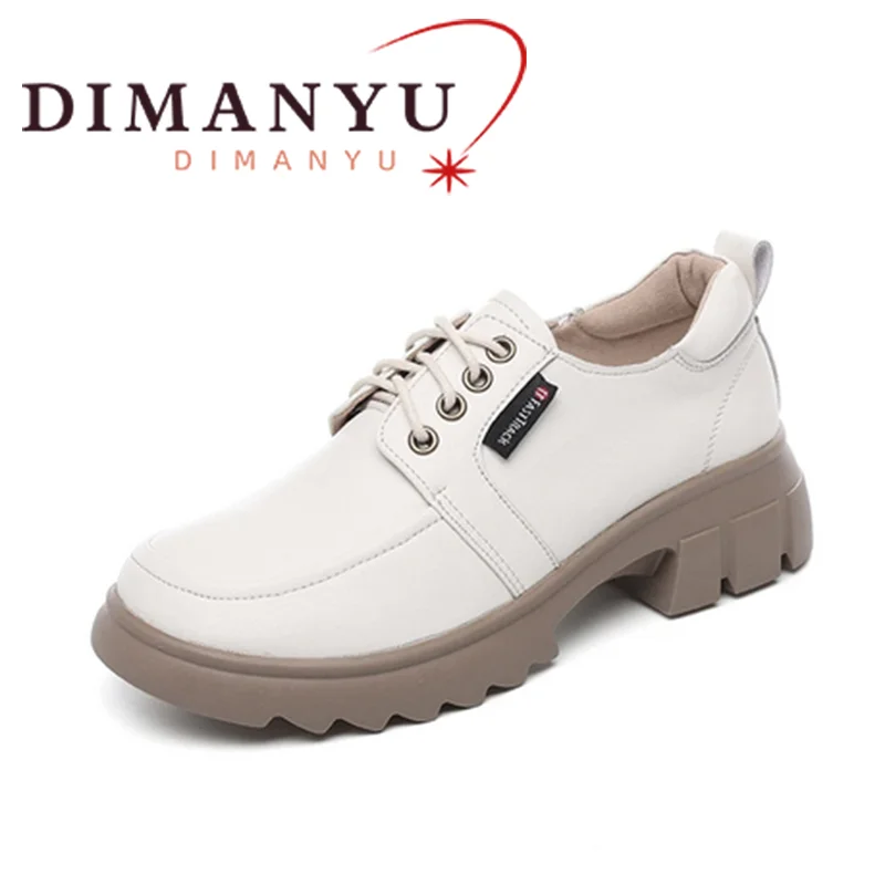 

DIMANYU Women's Shoes Autumn 2024 New Genuine Leather Women's Dress Shoes British Large Women's Lefu Shoes