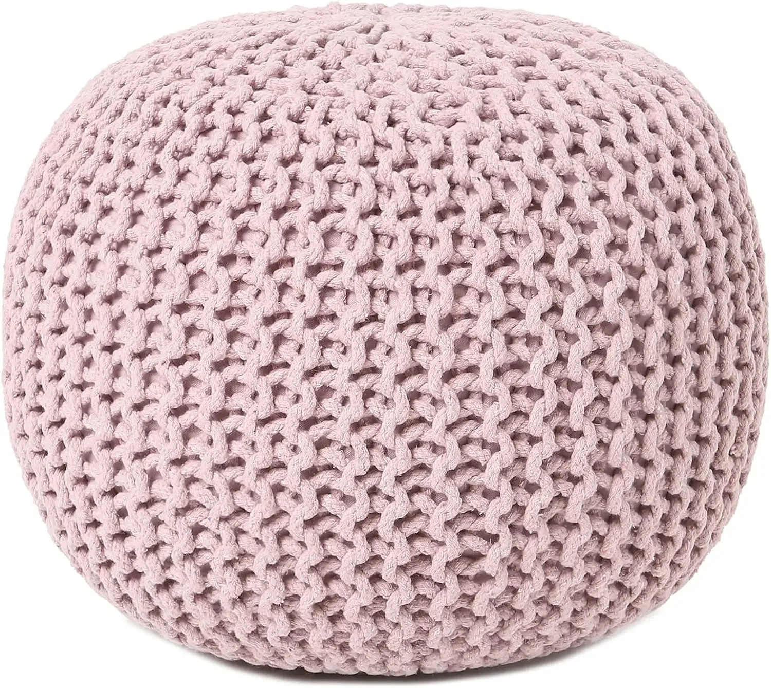 

Round Pouf Ottoman Braided Boho Poof Home Décor Pouffe Circular Footrest for Living Room Bedroom Lounge 100%