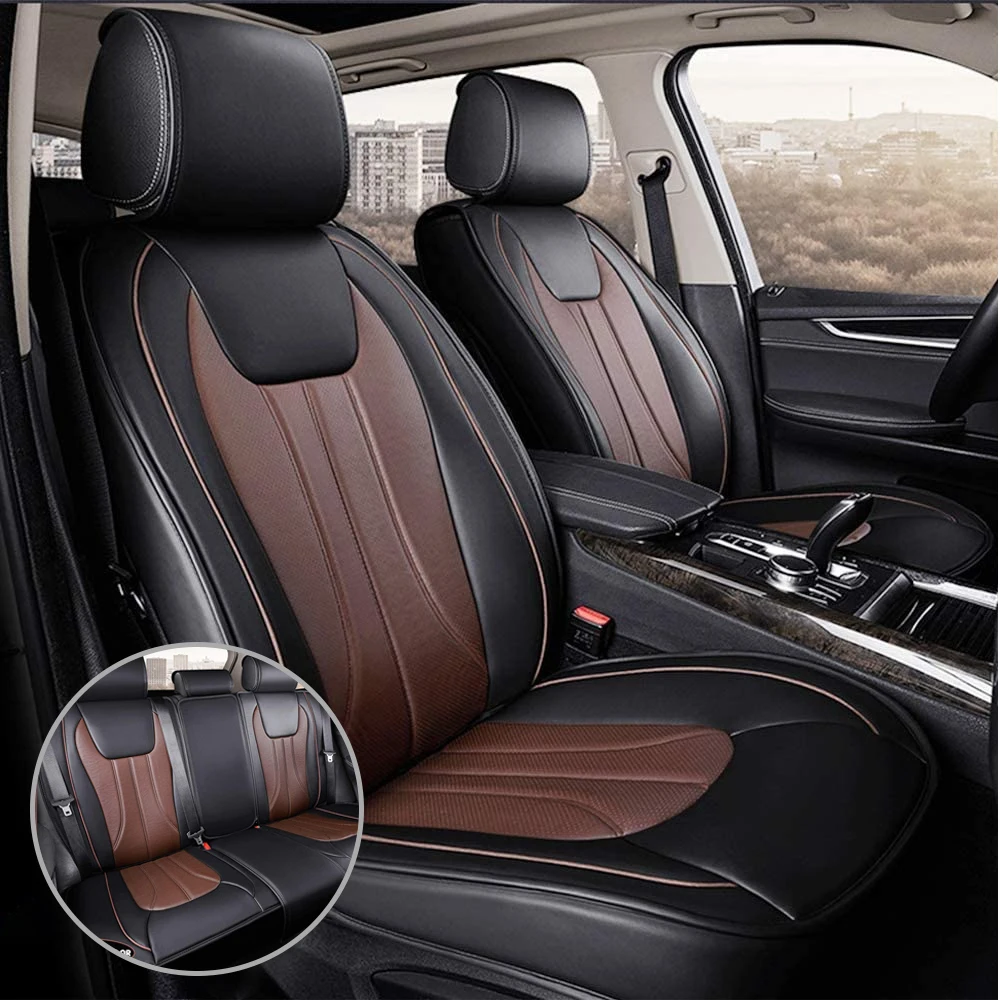 

Car Seat Cover Universal Size Suitable for Most Car Accessories Car Interior Seat Cover Full Set Car Set Black Black Brown