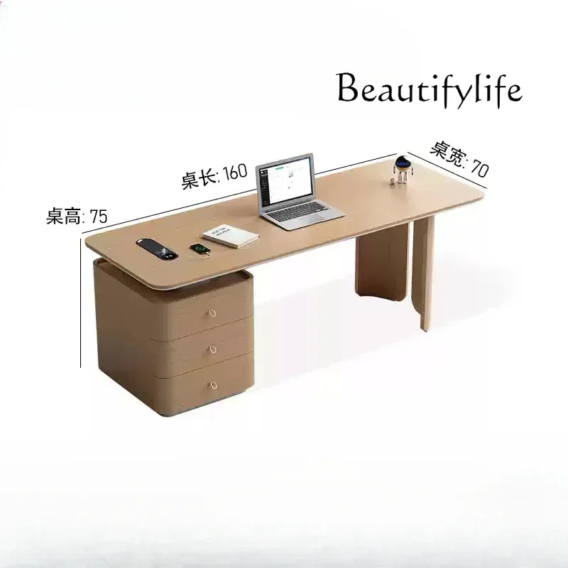 High-end solid wood Italian home study desk light luxury modern design sense creative computer desk