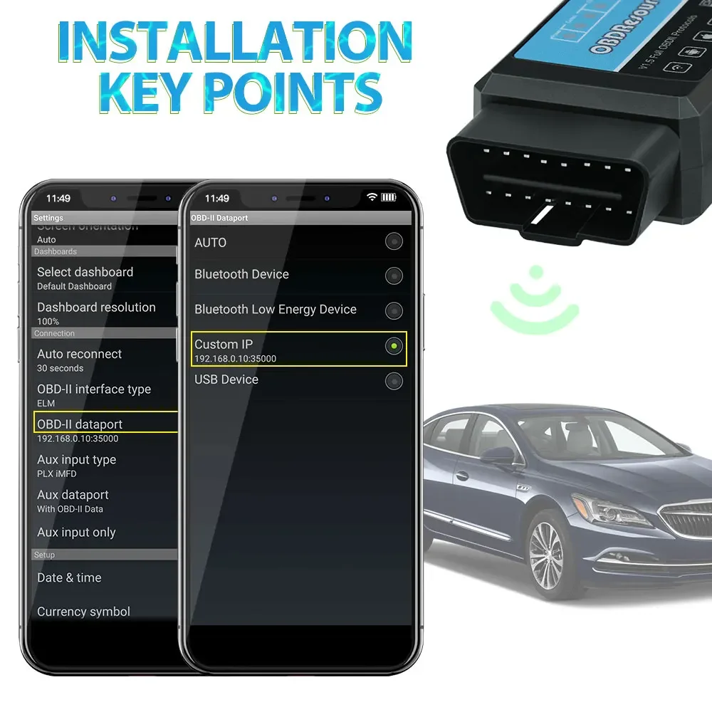 OBDResource ELM327 V1.5 WiFi OBD2 Code Reader for iPhone Android With PIC18F25K80 Diagnostic Scanner OBDII ELM 327 Fault Scanner