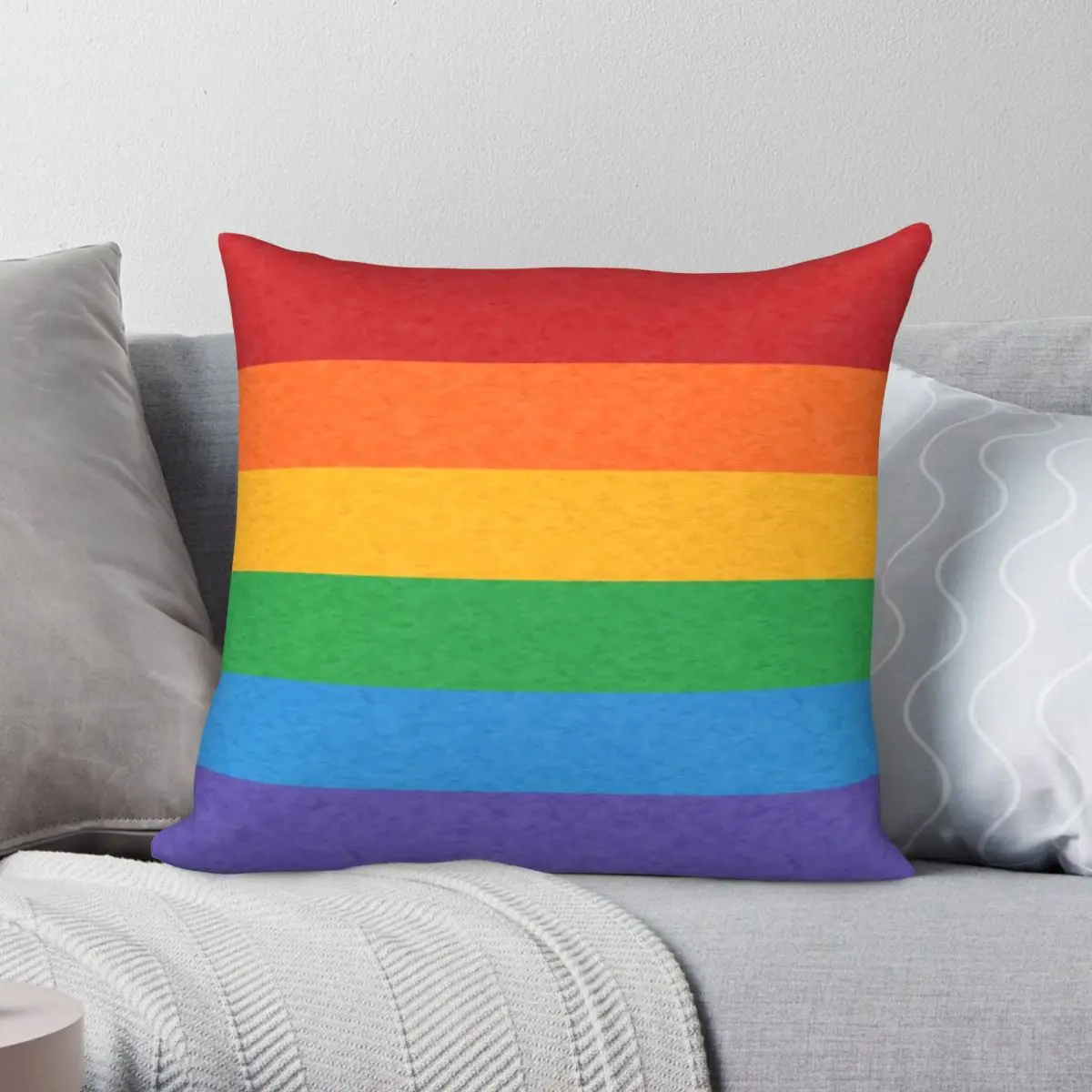 

Rainbow Pride Flag Pillowcase Polyester Linen Velvet Printed Zip Decor Pillow Case Sofa Cushion Cover 45x45