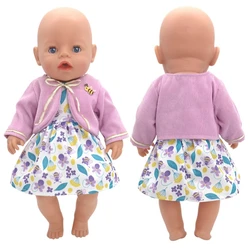43cm Newborn Doll Cute Honeybee Jumpers Rompers 17-18inch Baby New Born Floral long Sleeve Clothes Set Accessories Holiday Gift