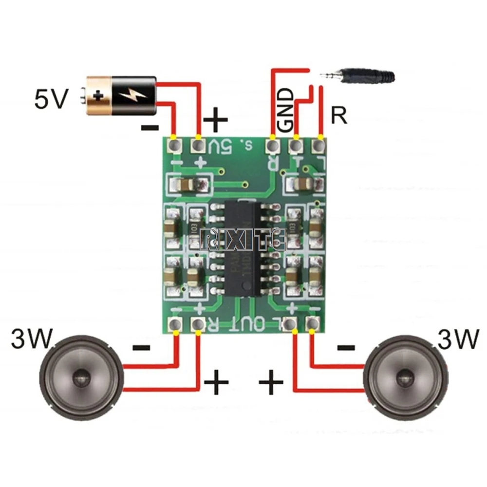 1/2/5/10PCS PAM8403 Audio 2x3W Mini Digital Power Amplifier Board For Class D Stereo Audio Amplifier Module 5V Power