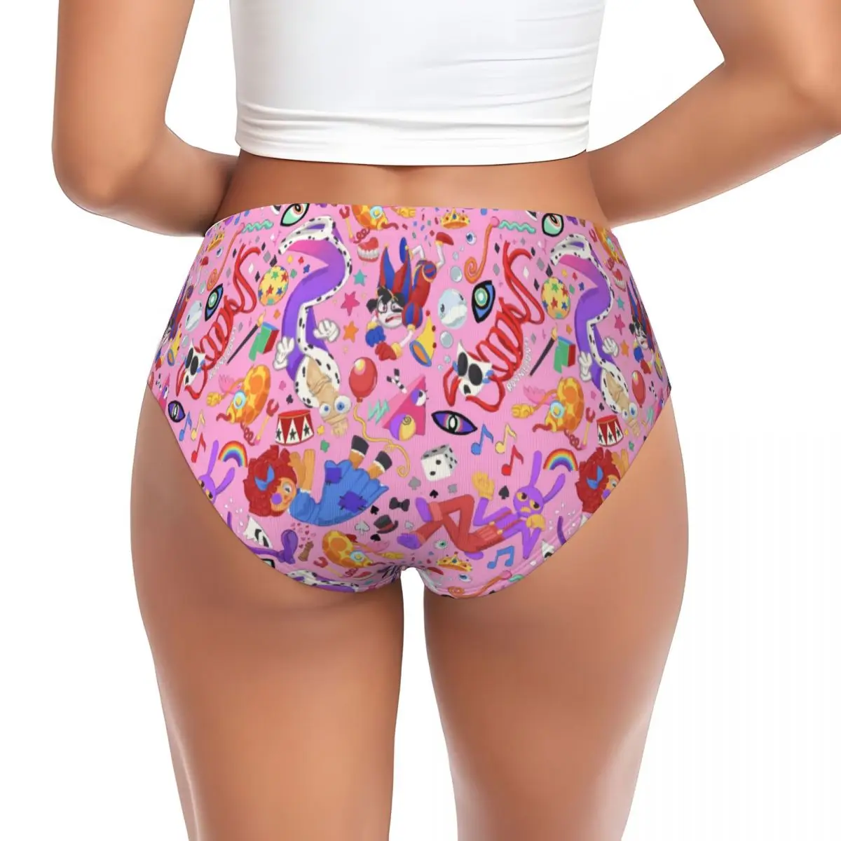 Custom Cartoon Animation The Amazing Digital Circus Brief Panties Women Comfort Stretch Underwear