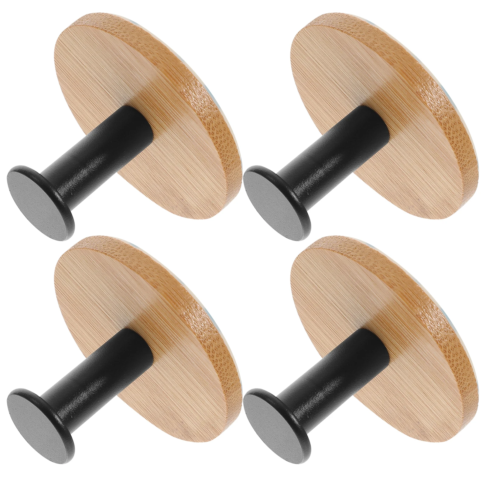 

4pcs Adhesive Heavy Duty Bamboo Stainless Steel Rustic For Bathroom Kitchen Bedroom Coats Towels Keys Storage Wall Heavy Duty