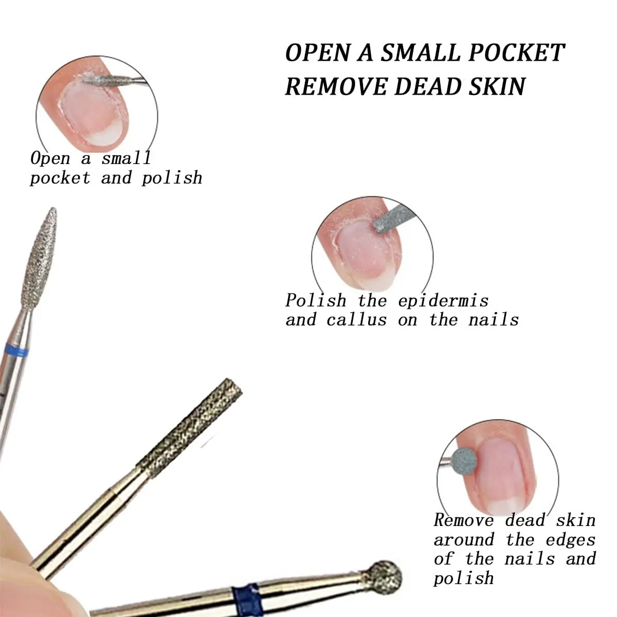 Yikoolin Nagel Boor Bits Professionele Wolfraam Boor Set Voor Acryl Gel Nagels Polijsten Verwijderen Manicure Pedicure,Type C