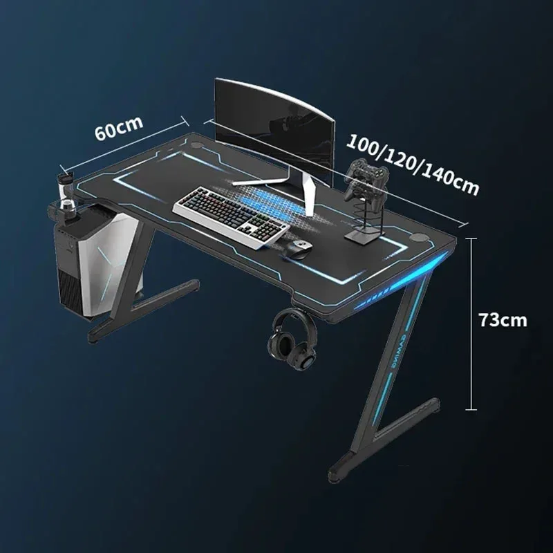 Nordic Metal E-sports Table Desktop Computer Desks for Study Home Carbon Fiber Technology Sense RGB Gaming Desk and Chair Set T