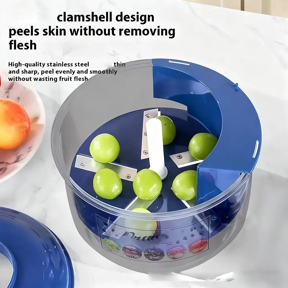 Automatic Fruit Garlic Peeler Machine Electric Grape Peeler Machine w/h Precision Stainless Steel Blade for Kitchen Homemade Jam