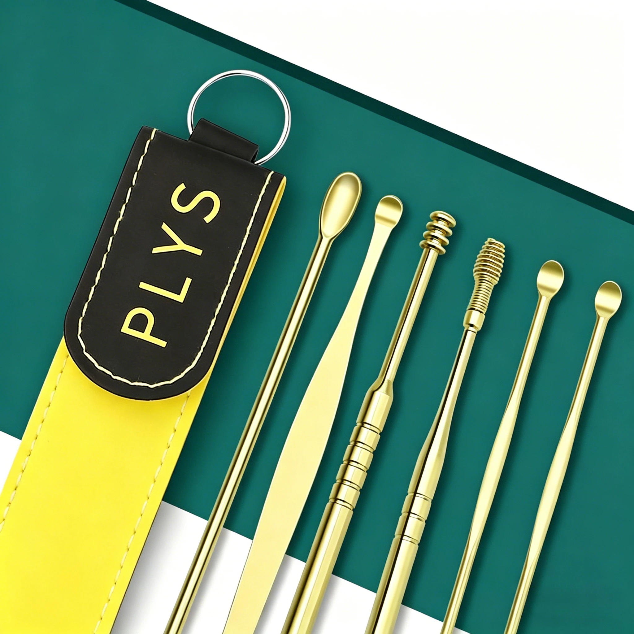 6PCS Ear Wax Removal Kit, Stainless Steel Ear Pick Tools, Spiral Ear Cleaner with Storage Bag, Portable Ear Care Set