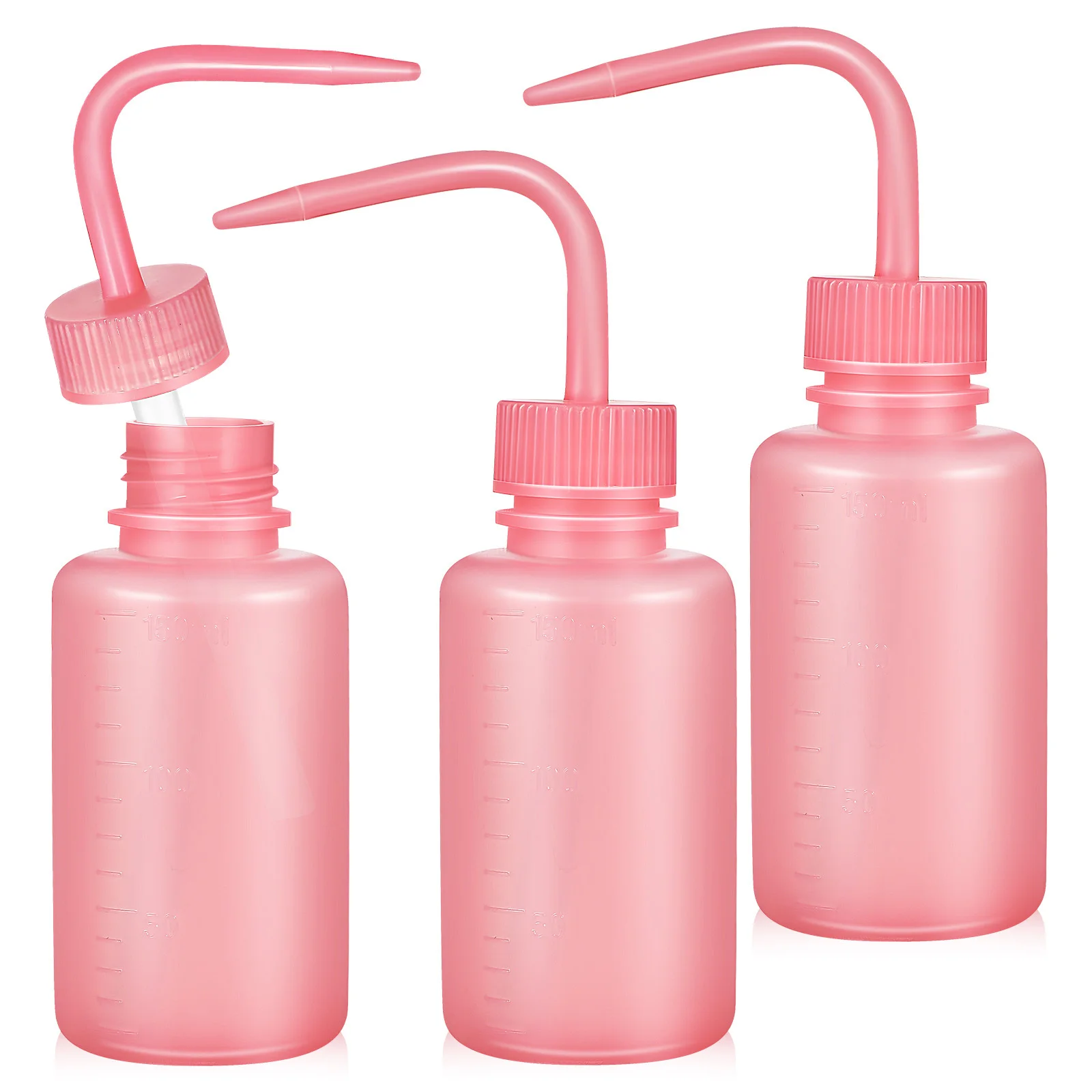 

3Pcs Rinse Bottle for Eyelash Extensions Wash Bottle 150Ml Angled Precision Tip Squeezable Body Multi Purpose Lash Cleaning and
